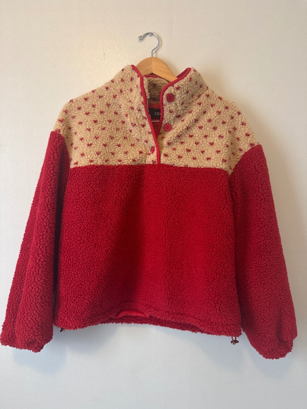 Cider red and cream pullover